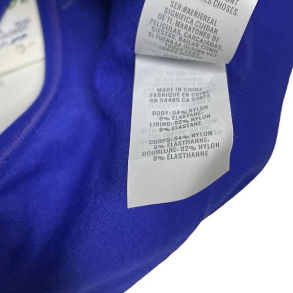 Aerie Electric Cobalt Blue Rib Knit Circle Detail Bralette - Picture 5 of 5